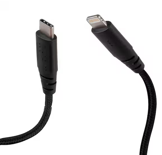 Tech and Go 6 ft. Braided Cable for Lightning to USB-C