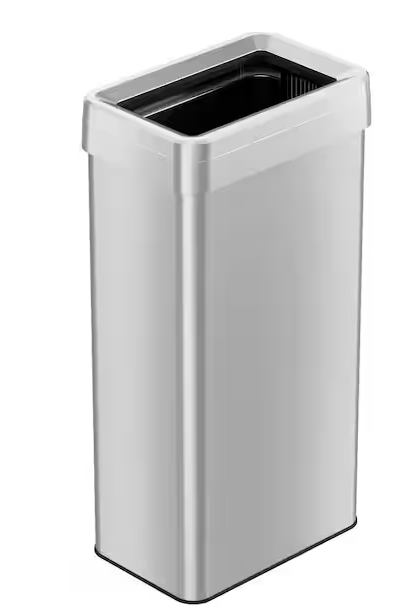 iTouchless 21 Gal. Rectangular Open Top Commercial Grade Stainless Steel Trash Can and Recycle Bin with Dual-Deodorizer