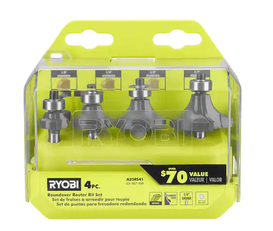 Ryobi Roundover Router Bit Set (4-Piece)