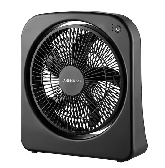 Hampton Bay 9 in. 3 Speed Dual Power Personal Indoor/Outdoor Desk Fan in Black