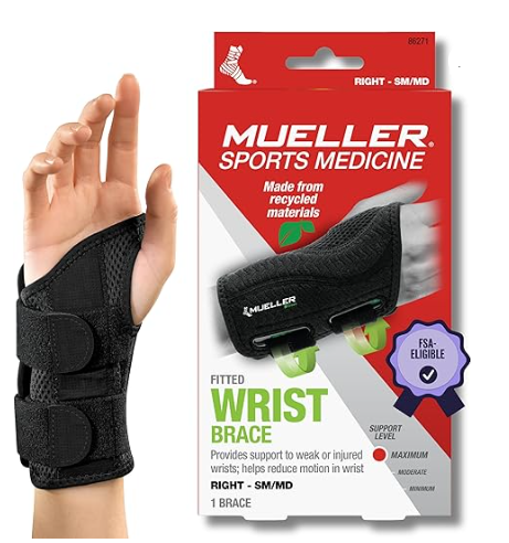 Sports Medicine Green Fitted Wrist Brace, Wrist Pain Relief Support Small/Medium