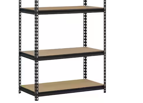 Edsal 3-Tier Steel Garage Storage Shelving Unit in Black Powder Coat