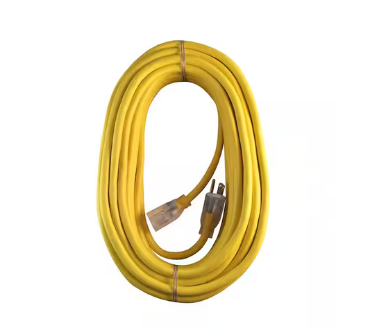 50 ft. 14/3 Medium Duty Indoor/Outdoor Extension Cord with Lighted End, Yellow
