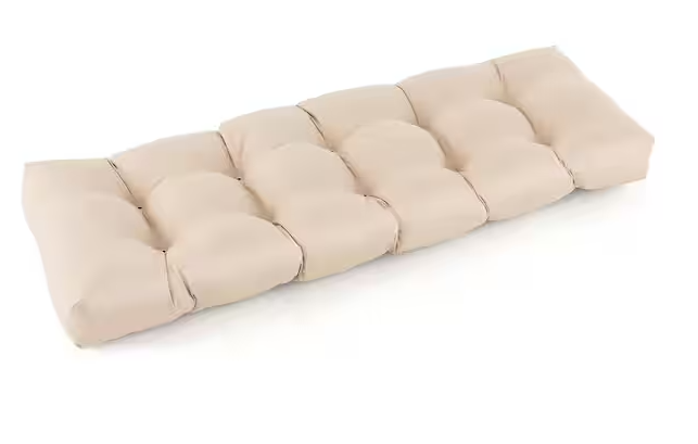 Gymax 52 in. x 19.5 in. x 6 in. Outdoor Indoor Bench Cushion Patio Chair Cushion, Beige