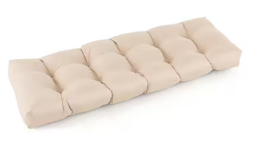 Gymax 52 in. x 19.5 in. x 6 in. Outdoor Indoor Bench Cushion Patio Chair Cushion, Beige