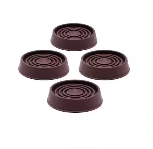 Everbilt 1-3/4 in. Brown Round Smooth Rubber Floor Protector Furniture Cups for Carpet and Hard Floors (4-Pack)