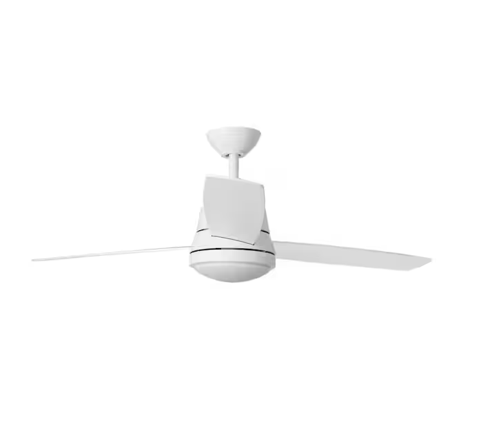 Hampton Bay Caprice 52 in. Integrated LED Indoor Matte White Ceiling Fan with Light Kit and Remote Control