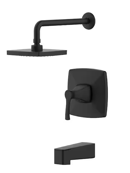 Glacier Bay Calandine Single-Handle 1-Spray Tub and Shower Faucet in Matte Black (Valve Included)