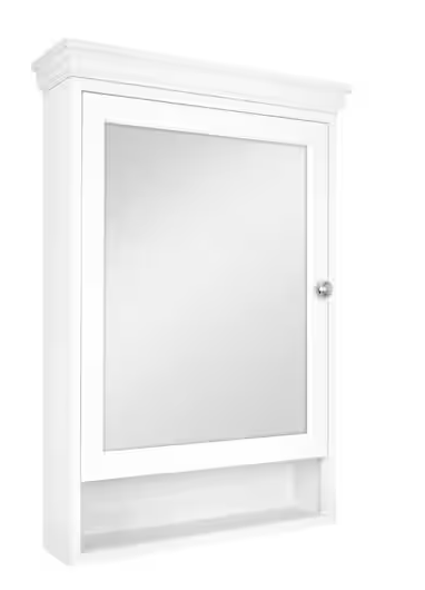 Glacier Bay 23-1/2 in. W x 32-1/2 in. H Framed Surface-Mount Bathroom Medicine Cabinet with Mirror, White