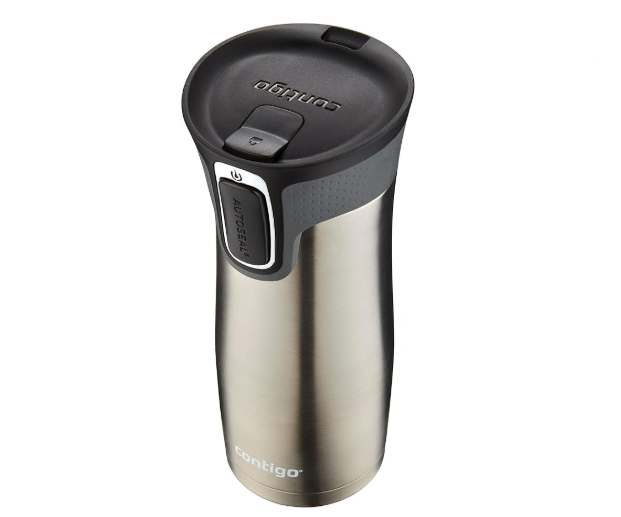 Contigo Stainless Steel Travel Mug AUTOSEAL Lid, 16oz.,Stainless Steel/Black
