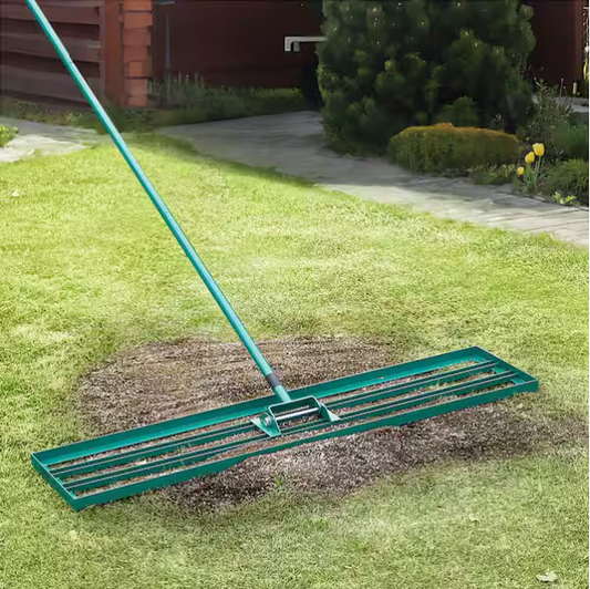 48 in. x 10 in. Level Lawn Tool Heavy-duty with 78" Steel Extended Handle