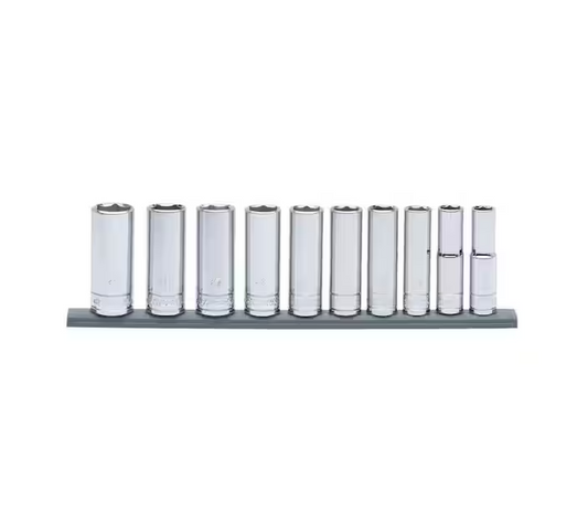 3/8 in. Drive Deep Metric Socket Set (10-Piece)