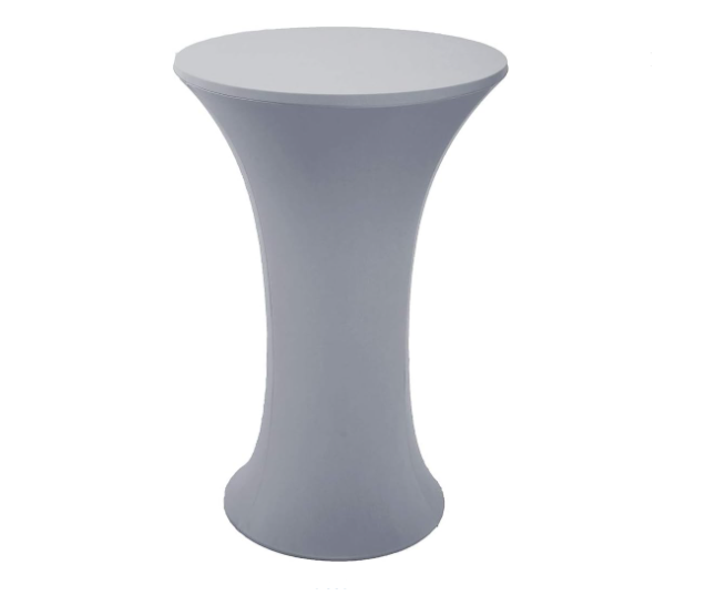 JISEN Cocktail Spandex Fitted Stretchable Elastic Tablecloth 24x43 Inch C-Silver Grey