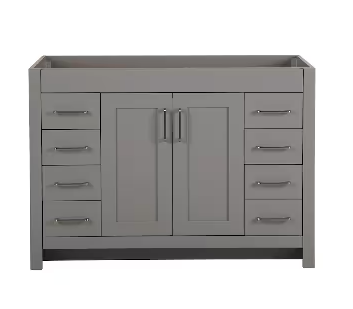 HDC Westcourt 48 in. W x 22 in. D x 34 in. H Bath Vanity Cabinet without Top in Sterling Gray