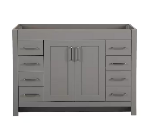 HDC Westcourt 48 in. W x 22 in. D x 34 in. H Bath Vanity Cabinet without Top in Sterling Gray