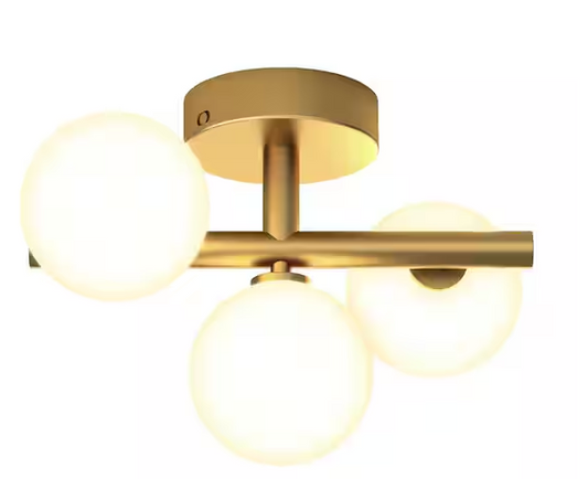 Artika Bloom 13 in. 15 Watt Modern Gold Integrated LED 5 CCT Flush Mount Ceiling Light Fixture for Kitchen or Bedroom