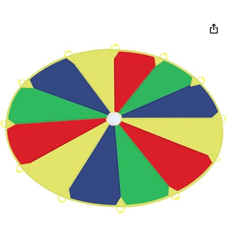 Sonyabecca Kids Play Parachute, Play Parachute 16ft with 12 Handles