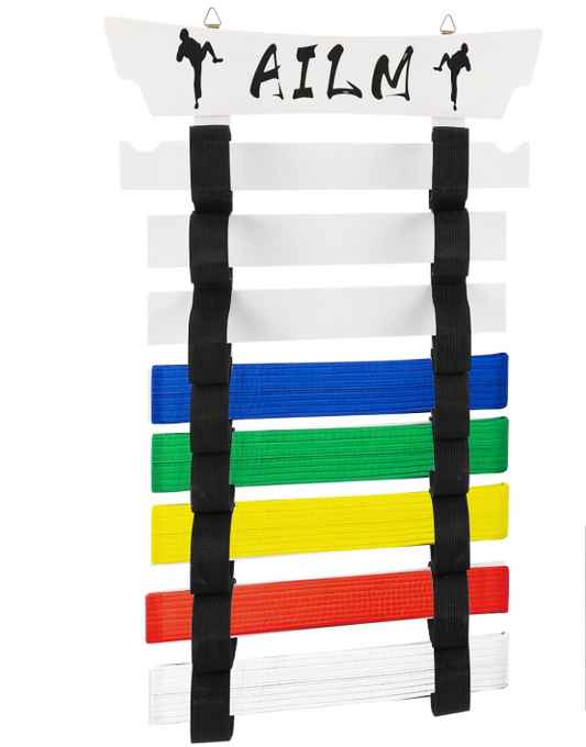 8 Belts Upgraded Karate Belt Display Rack, Taekwondo Belt Display