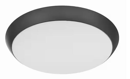 CE 11 in. Matte Black Integrated LED Dimmable Selectable CCT Flush Mount Indoor Ceiling Light