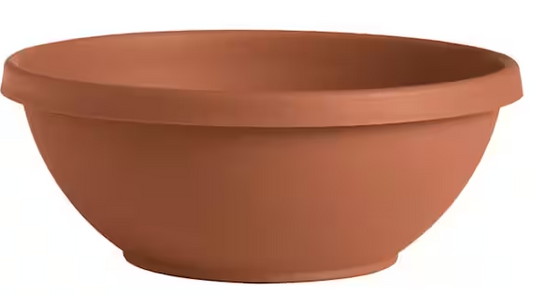 Bloem Terra Medium 14 in. Terra Cotta Plastic Bowl Planter