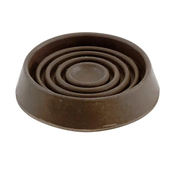 Shepherd 1-1/2 in. Brown Round Smooth Rubber Floor Protector Furniture Cups for Carpet & Hard Floors (4-Pack)