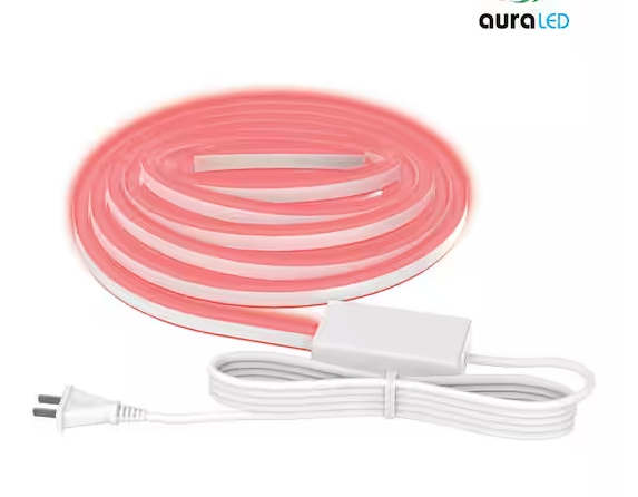 Tzumi Aura LED 60-Watt Equivalent Smart Integrated LED Outdoor/Indoor 16 ft. Plug-In Wifi Enabled Color Changing Rope Light