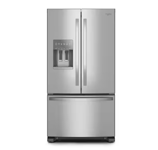 Whirlpool WRFF3436RZ 36 in. 24.7 cu. ft. Standard Depth French Door Refrigerator in Fingerprint Resistant Stainless Steel