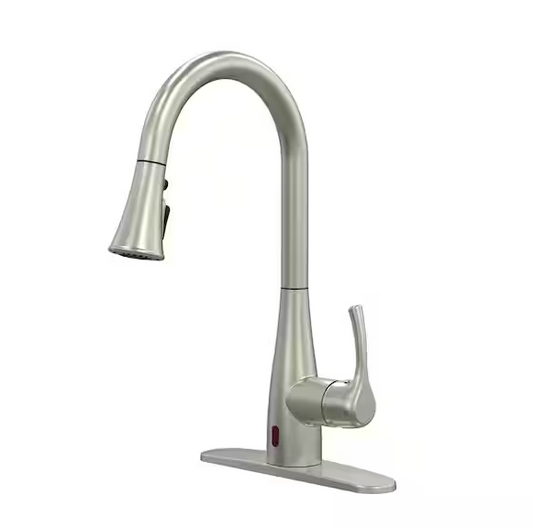 Glacier Bay Marcie Single-Handle Integrated Pull Down Touchless Kitchen Faucet in Stainless Steel