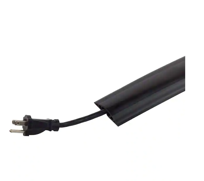 CE 15 ft. PVC Floor Cord Protector in Black