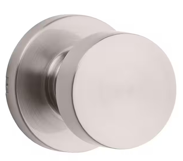 Kwikset Pismo Round Satin Nickel Hall/Closet Door Knob Featuring Microban Antimicrobial Technology