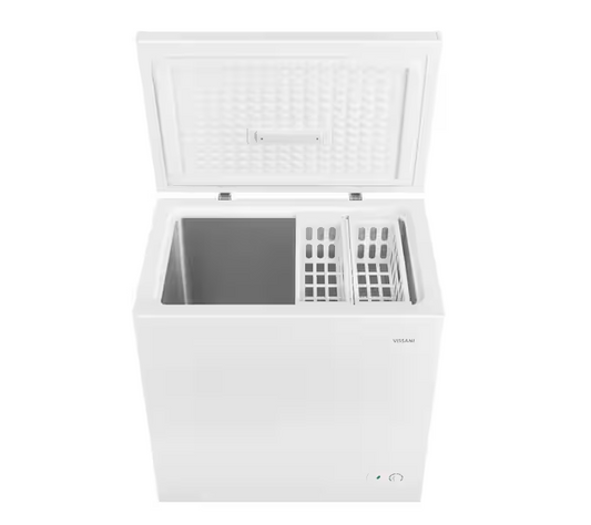 Vissani 7.0 cu. ft. Manual Defrost Chest Freezer with LED Light in White Garage Ready