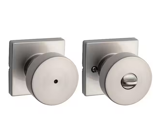 Kwikset Pismo Satin Nickel Bed/Bath Square Door Knob
