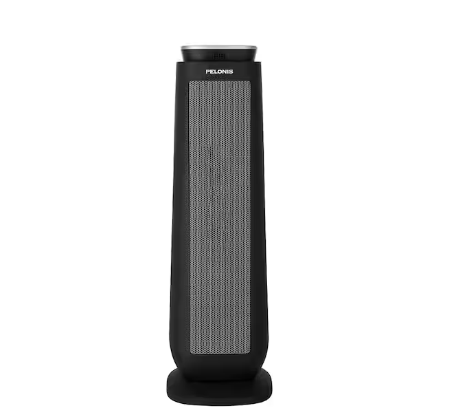 Pelonis 1500-Watt 23 in. Digital Tower Indoor Ceramic Heater Quiet Operation w/ Safety Overheat Protection and Fan Mode in Black