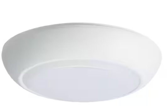 HALO CLD 7 In. White Flush Mount with Frosted Glass Shade