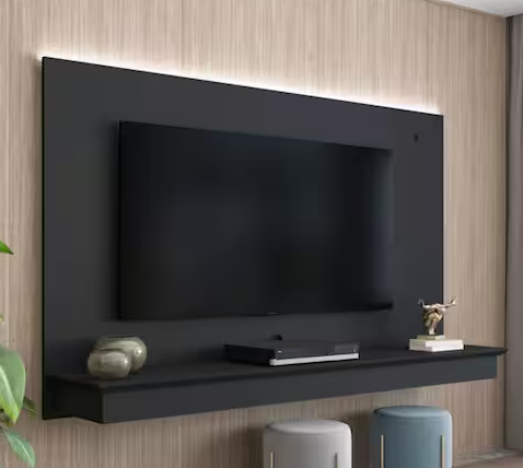 MAYKOOSH 65 in. Floating Entertainment Centre in Black