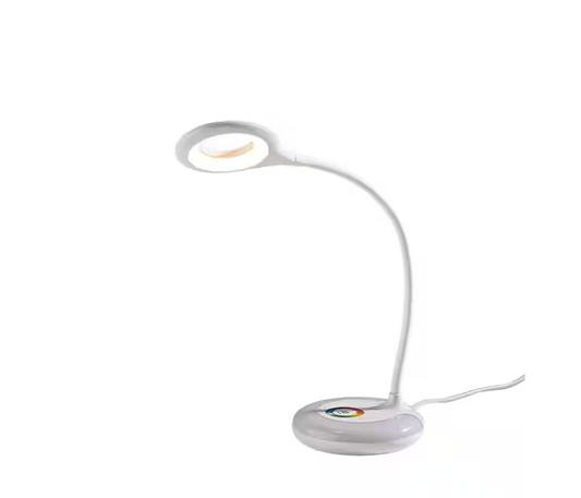Hampton Bay 19 in. White LED Task Lamp with Color Changing