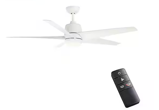 Hampton Bay Mena 54 in. White Color Changing Integrated LED Indoor/Outdoor Matte White Ceiling Fan with Light Kit and Remote Control