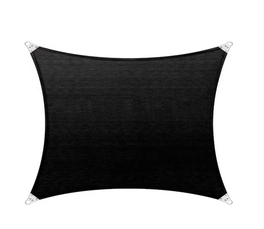 20 ft. x 16 ft. 260 GSM Reinforced (Super Ring) Black Rectangle Sun Shade Sail