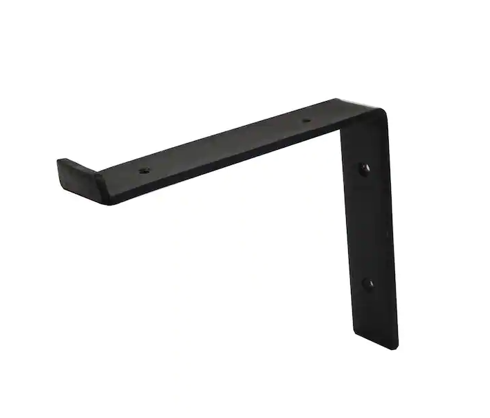 Crates & Pallet 8 in. Black Steel Shelf Bracket for Wood Shelving