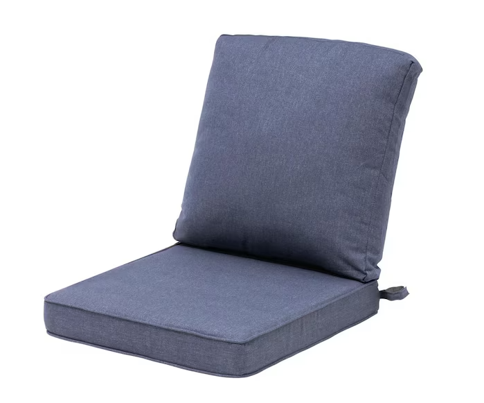 21 in. x 22 in. Casual Outdoor Waterproof Removable Couch Sofa Cushion in Blue