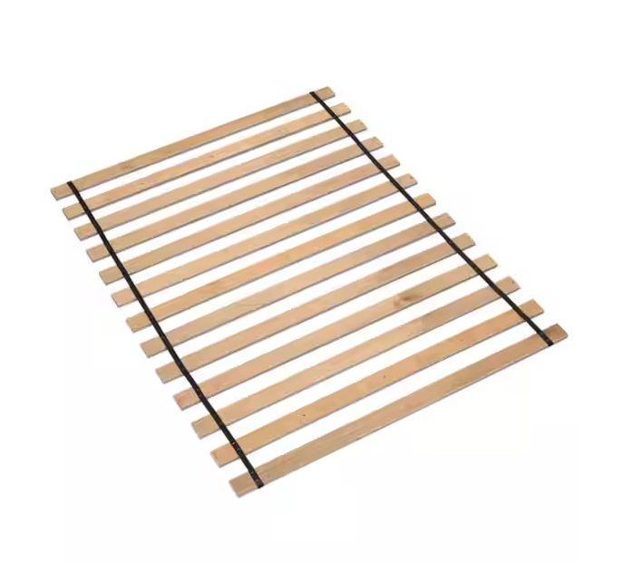 Platform Brown Wood Frame Full Platform Bed Roll Slats