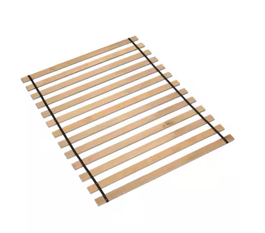 Platform Brown Wood Frame Full Platform Bed Roll Slats