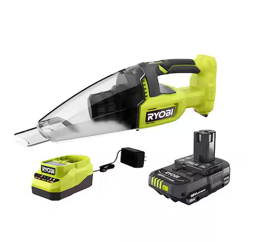 Ryobi ONE+ 18V Cordless Multi-Surface Handheld Vacuum Kit with 2.0 Ah Battery and Charger