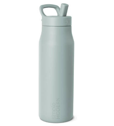 Simple Modern Water Bottle, Straw Lid Leak Proof, 34oz, Sea Green Sage