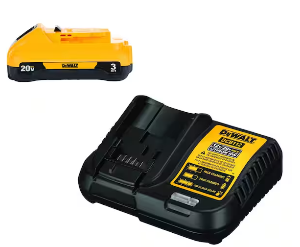 Dewalt 20V MAX Compact Lithium-Ion 3.0Ah Battery Pack with 12V to 20V MAX Charger