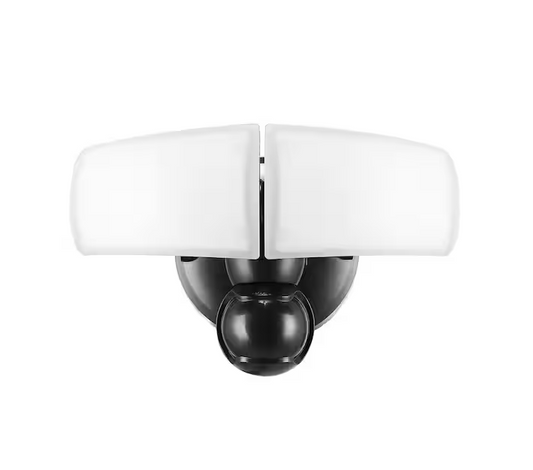 MaxDetect 240° Black Motion Sensor Wired Outdoor 2-Head LED Security Flood Light 2000 Lumens