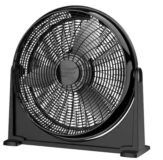 Lasko 20 in. 3 Speeds Floor Fan in Black with 90 Degrees Tilt Adjustment, Built-In Carry Handle, Wall Mountable