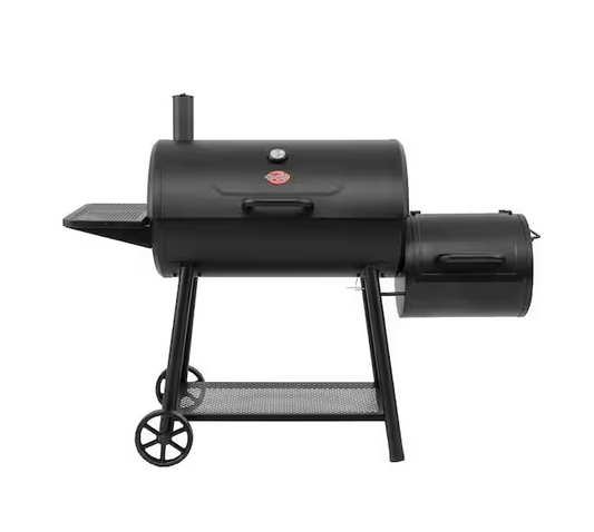 Char-Griller Smokin' Champ Charcoal Grill Offset Smoker in Black