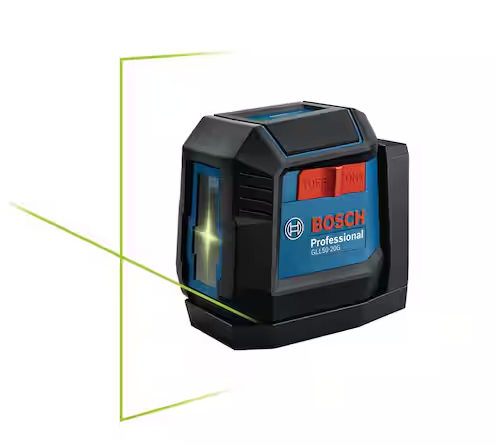 Bosch 65 ft. Dual Power Battery Green Beam Self-Leveling Cross-Line Laser Level with Lithium Ion Battery