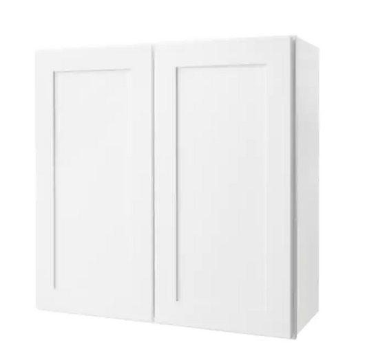 Hampton Bay Avondale 30 in. W x 12 in. D x 30 in. H Ready to Assemble Plywood Shaker Wall Kitchen Cabinet in Alpine White